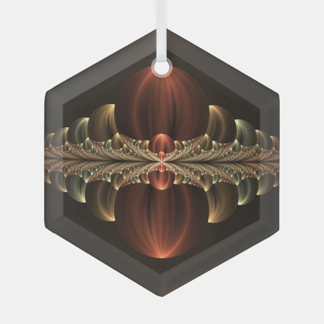 Fantasy Construction Shiny Abstrakt Fraktal Art Ornament Aus Glas (Vorderseite)