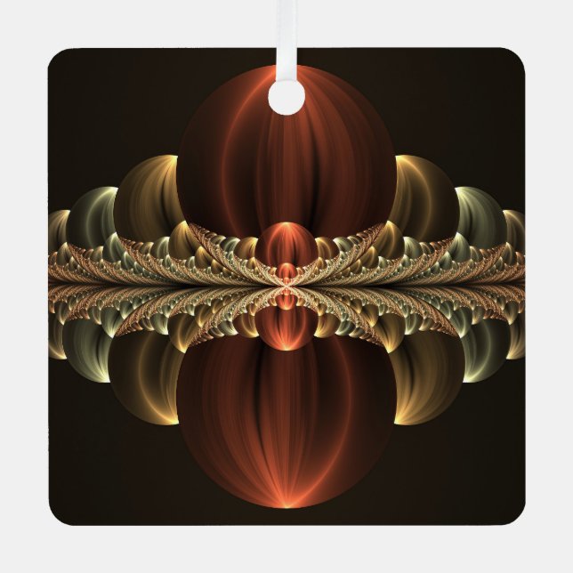 Fantasy Construction Shiny Abstrakt Fraktal Art Ornament Aus Metall (Vorderseite)