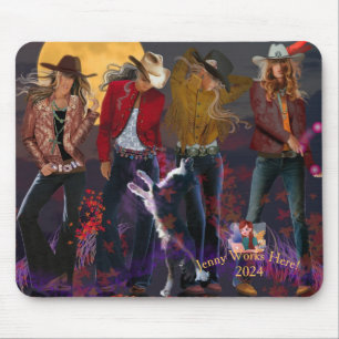 Fantasy Cowgirl, Personalisiertes Logo, Mousepad