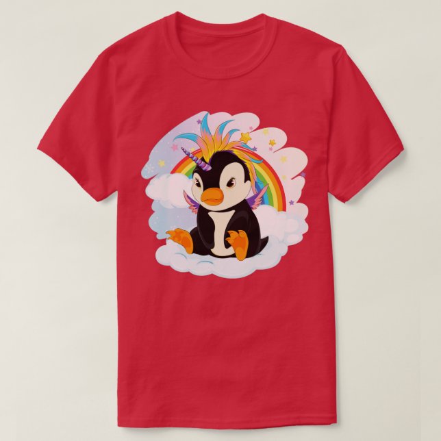 Fantasy Creature Unicorn Rainbow Zoo Tier Niedlich T-Shirt (Design vorne)