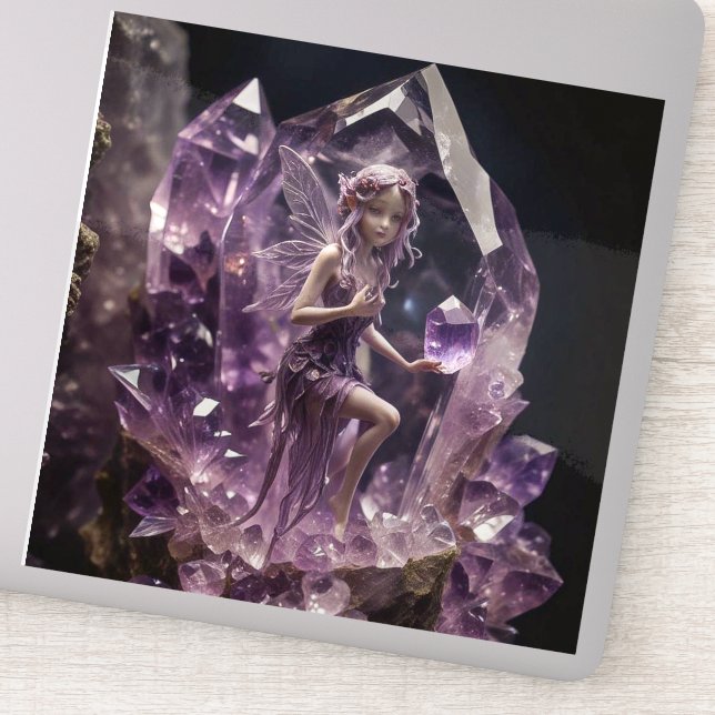 Fantasy Crystals Amethyst Fairy Aufkleber (Detail)