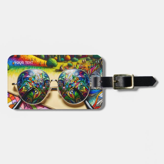Fantasy Cute Bleiglas Sonnenbrille Gepäckanhänger (Vorderseite horizontal)