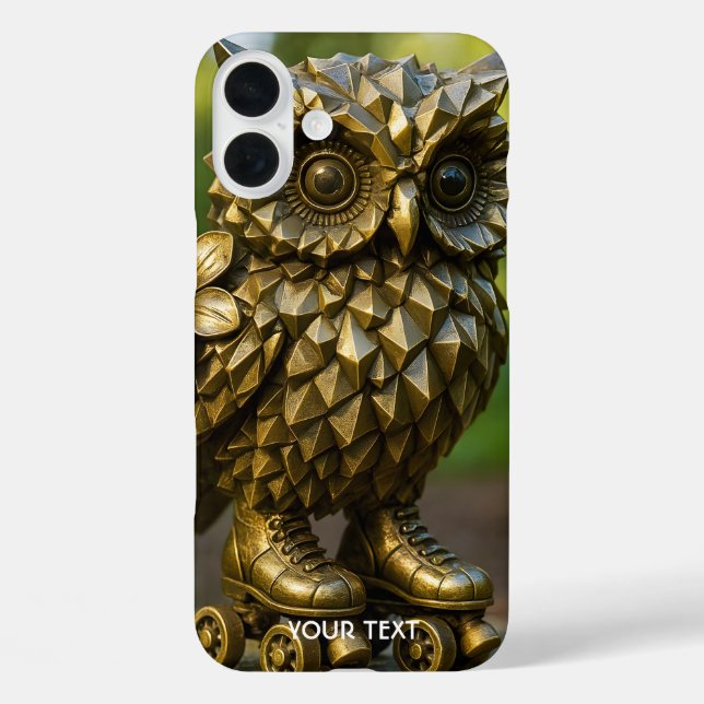 Fantasy Cute Brass Owl Skates Case-Mate iPhone Hülle (Rückseite)