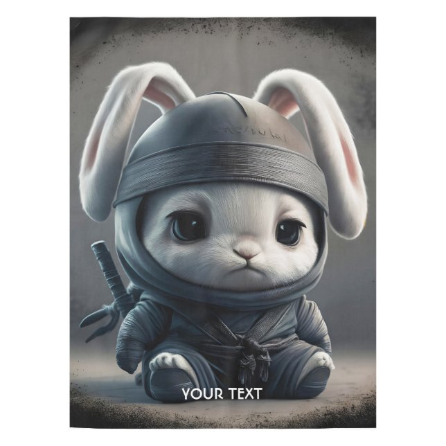 Fantasy Cute Bunny Ninja Katana Tischdecke (Vorderseite)