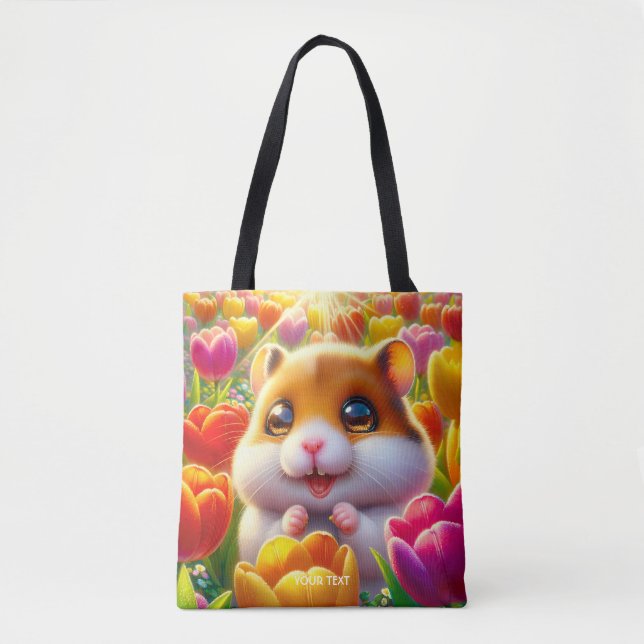 Fantasy Cute Happy Hamster Tulips (Vorderseite)