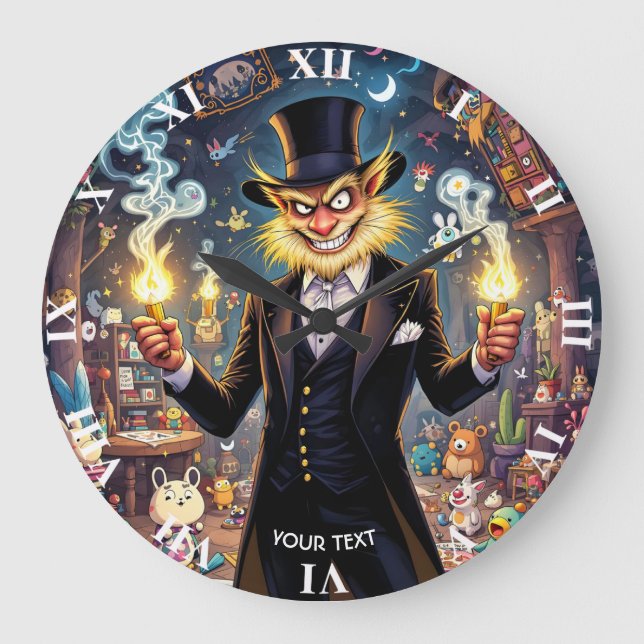 Fantasy Cute Super Villain Toys Große Wanduhr (Vorderseite)