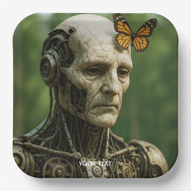 Fantasy Cute Surrealism Butterfly Face Pappteller (Vorderseite)