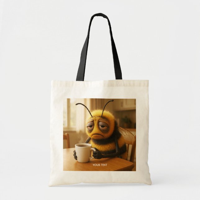 Fantasy Cute Very Tired Bee Tragetasche (Vorne)