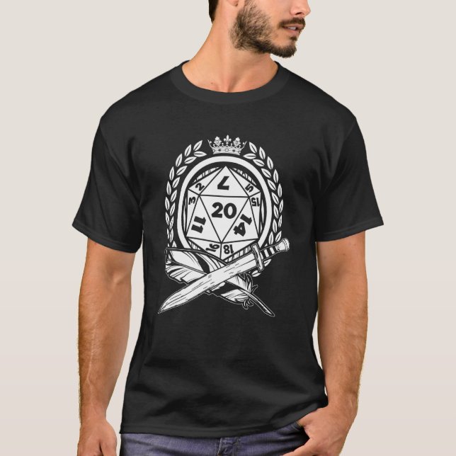 Fantasy D20 Dice Rpg Role Play Game Master Game T-Shirt (Vorderseite)
