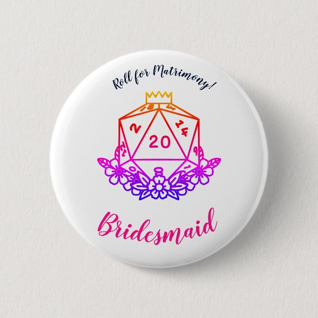 Fantasy/D&D-Junggesellinnenabschied-Pin Button (Vorderseite)