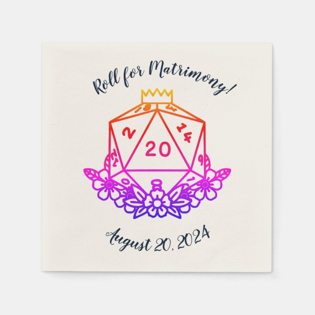 Fantasy D&D Wedding/Junggeselinnen-Abschied Serviette (Vorderseite)