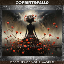 Fantasy Dark Lady of Roses Seidenpapier