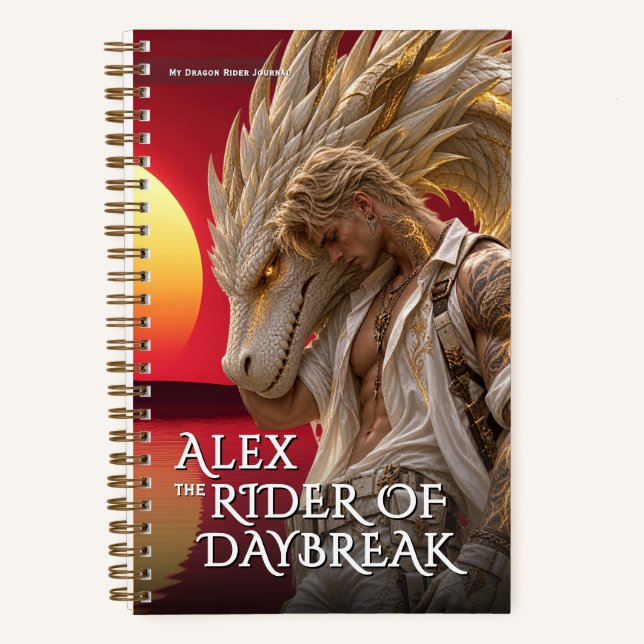 Fantasy-Dawn-Drache Mythisches Abenteuer Notizbuch (Vorderseite)