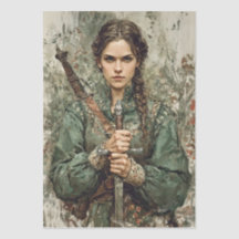 Fantasy Decoupage der mittelalterlichen Kriegerin