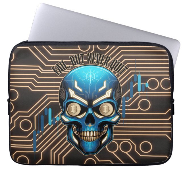 Fantasy Design | Crypto Btc | Motivation | Blue Laptopschutzhülle (Vorderseite)