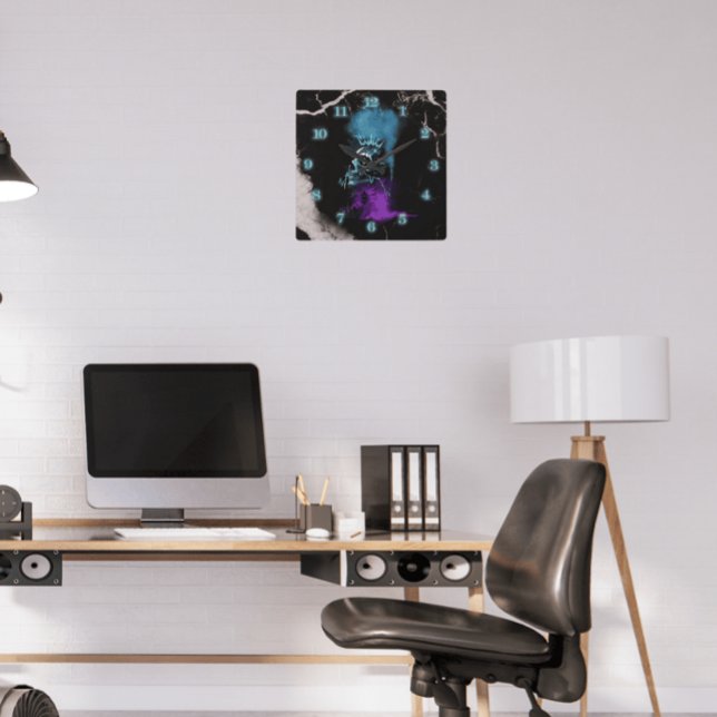 Fantasy Design | Cryptocurrency | Ethereum Marble  Quadratische Wanduhr (Von Creator hochgeladen)