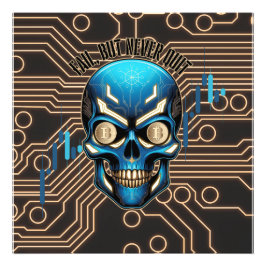 Fantasy-Design | Krypto-Btc | Motivation | Blau Fotodruck