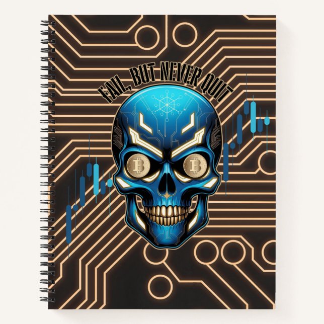Fantasy-Design | Krypto-Btc | Motivation | Blau Notizbuch (Vorderseite)
