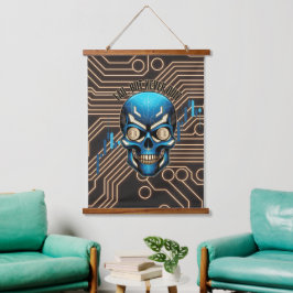 Fantasy-Design | Krypto Btc | Motivation | Blau Wandteppich Mit Holzrahmen