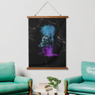 Fantasy-Design | Kryptowährung | Ethereum-Marmor Wandteppich Mit Holzrahmen
