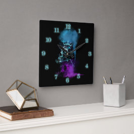 Fantasy-Design | Kryptowährung | Ethereum Quadratische Wanduhr