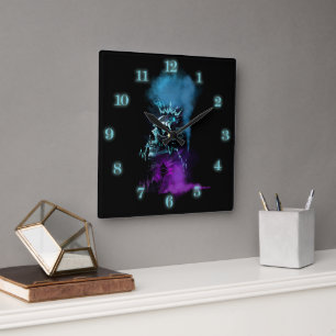 Fantasy-Design Kryptowährung Ethereum Quadratische Wanduhr