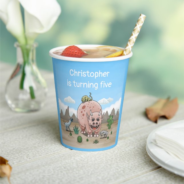 Fantasy-Dinosaurier Pappbecher (In Situ)