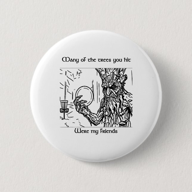 Fantasy-Discgolf-Baum Ent Stilisierte leichte Farb Button (Vorderseite)
