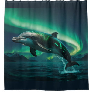 Fantasy Dolphin & Aurora Duschvorhang