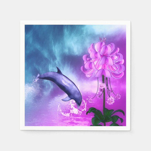 Fantasy Dolphin Serviette (Vorderseite)