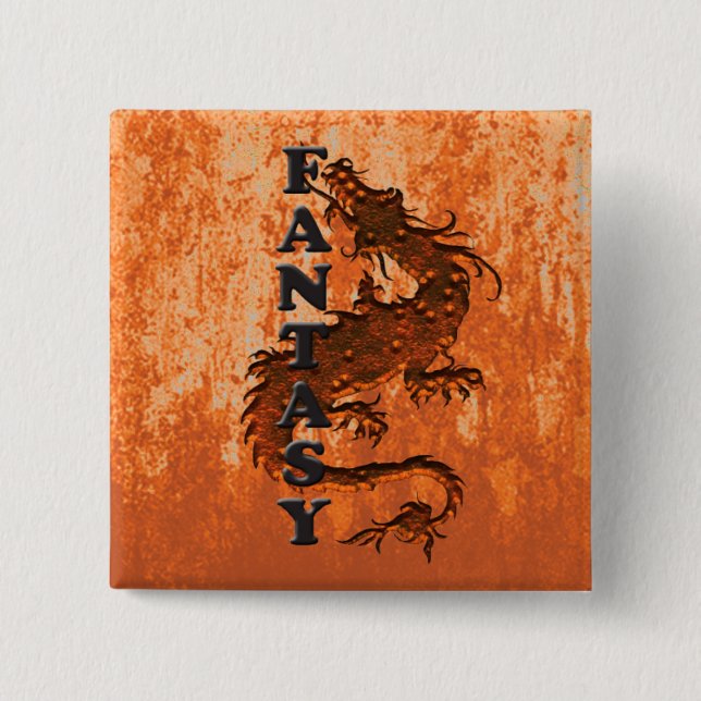 FANTASY-Drache Button (Vorderseite)