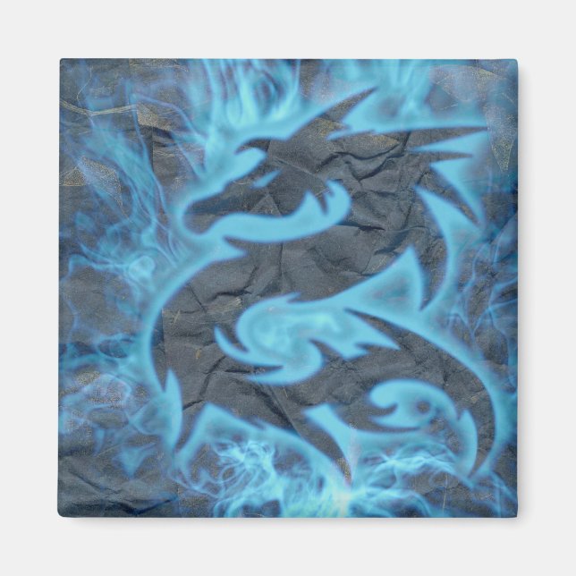 Fantasy-Drache-Flamme-Kühlschrankmagnet Magnet (Vorne)
