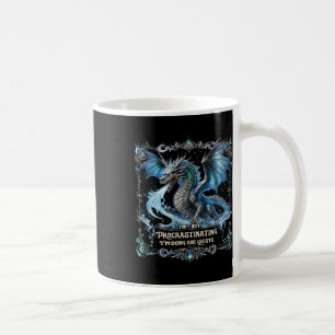 Fantasy-Drache-Gamer-Prokrastinations-Seitenquest- Kaffeetasse