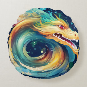 Fantasy-Drache Traum-Tier 11 Rundes Kissen