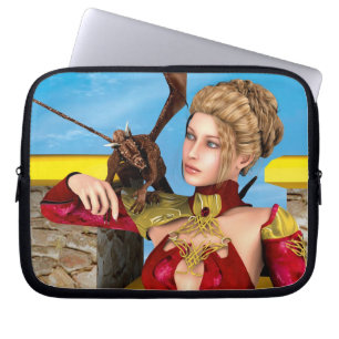 Fantasy-Drachenprinzessin Digitale Kunst Laptopschutzhülle