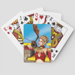 Fantasy-Drachenprinzessin Digitale Kunst Spielkarten