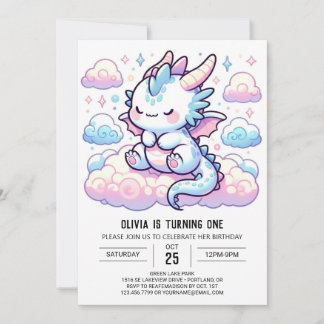 Fantasy Dragon 1. Geburtstag Einladung