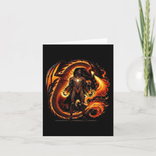 Fantasy Dragon African American Black Man Superhel Karte