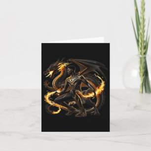 Fantasy Dragon African American Black Man Superhel Karte