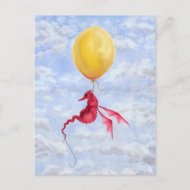 Fantasy Dragon Art Postcard - Hoch über die Luft Postkarte (Vorderseite)
