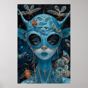Fantasy Dragon Art Poster Mythische Kreatur Geze