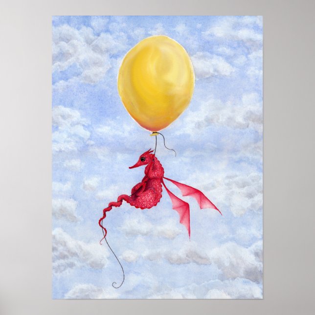 Fantasy Dragon Art Poster - Up in Air (Vorne)