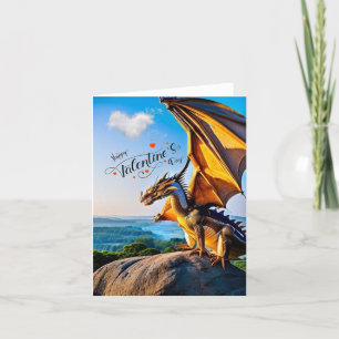 Fantasy Dragon Happy Valentine's Day Dankeskarte