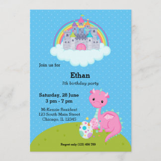 Fantasy Dragon Kids Party Einladung