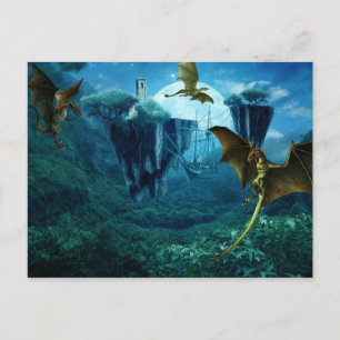 Fantasy Dragon Landscape Postkarte