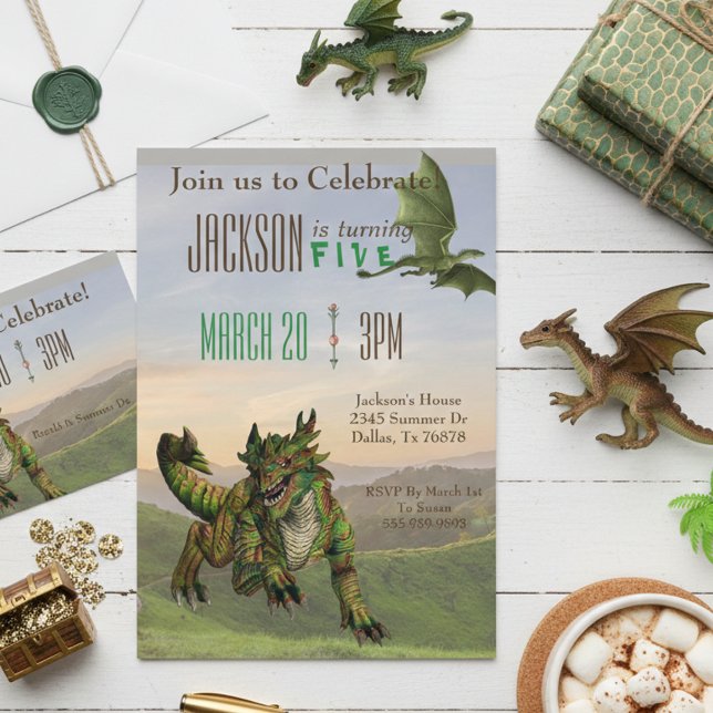 Fantasy Dragon Magic Serpent Birthday Party Einladung (Von Creator hochgeladen)