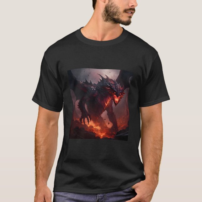 Fantasy Dragon Medieval Gaming Mystical Fire Creat T-Shirt (Vorderseite)