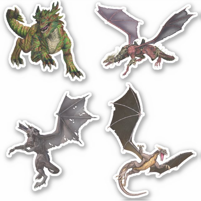 Fantasy Dragon Serpent Aufkleber (Vorderseite)