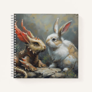 Fantasy Dragon und Kaninchen Notizbuch