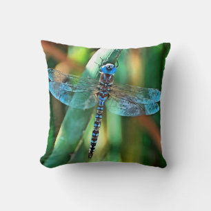 Fantasy Dragonfly in Türkis und Schwarz Kissen